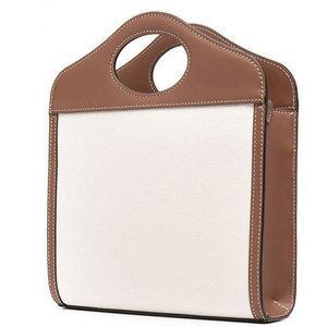 Burberry Outlet Tan Canvas Handbag